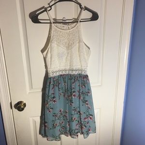 White Floral Mini Dress